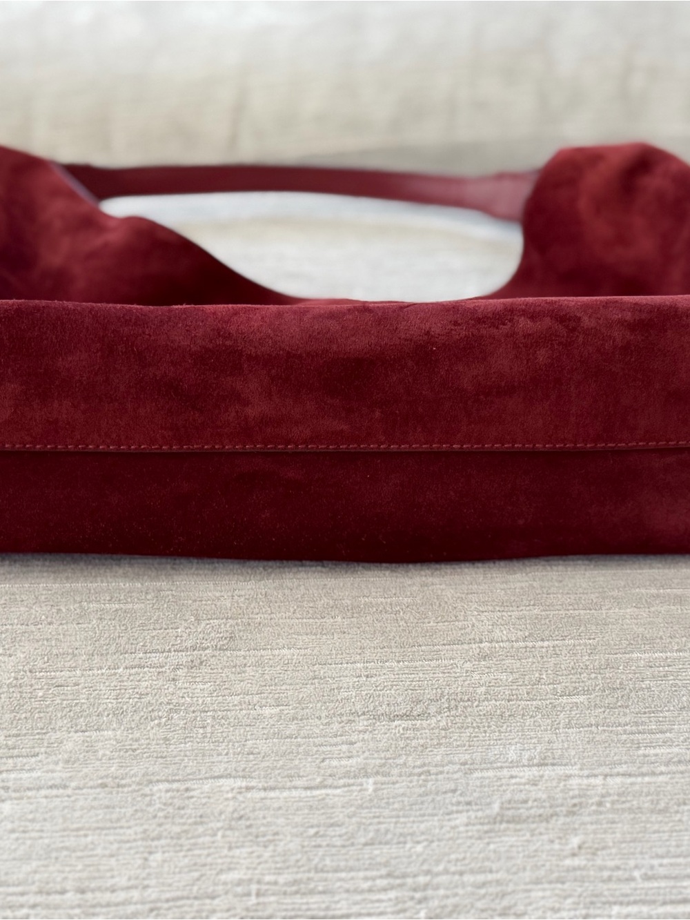 Madewell Suede Miley Shoulder Bag Aged Wine Burgundy Leather Hobo NW348 - Picture 8 of 13